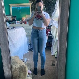 American Eagle light blue skinny jeans